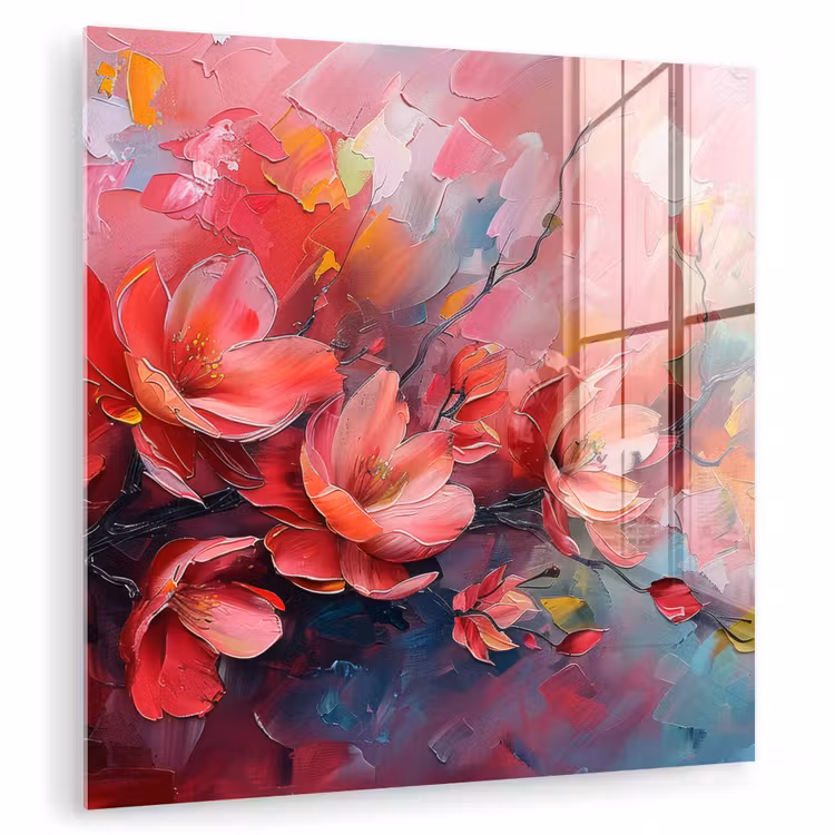 Bloemen - Roze - Watercolor - Natuur- Kunst plexiglas 5mm klein -zzzproduct_nieuw