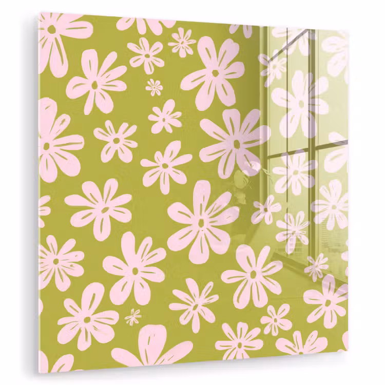 Bloemen - Roze - Getekend - Patroon plexiglas 5mm klein -zzzproduct_nieuw