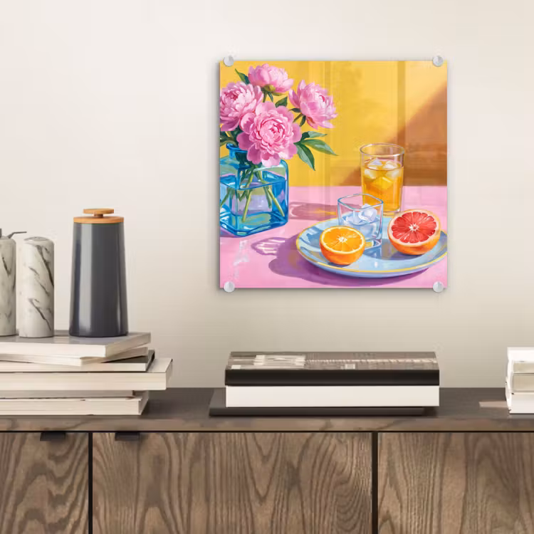 Glasbild - Blumen – Rosa – Modern - Bloemen - Roze - Modern plexiglas 5mm klein