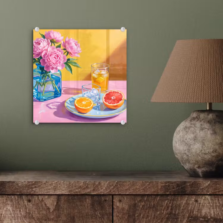 Glasbild - Blumen – Rosa – Modern - Bloemen - Roze - Modern plexiglas 5mm klein