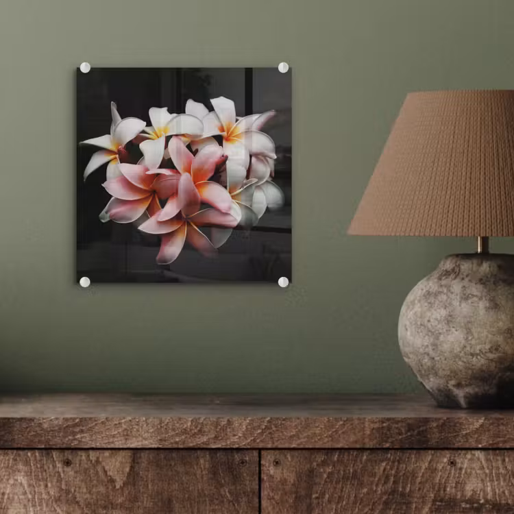 Bloemen - Roze - Zwart - Flora - Botanisch plexiglas 5mm klein -sfeer3