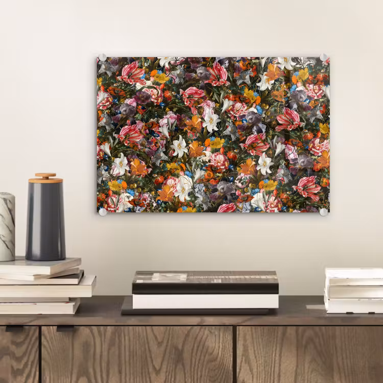 Bloemen - Vlinder - Design - Kunst - Abstract - Schilderij - Oude meesters plexiglas 5mm klein -wsfeer2_DE