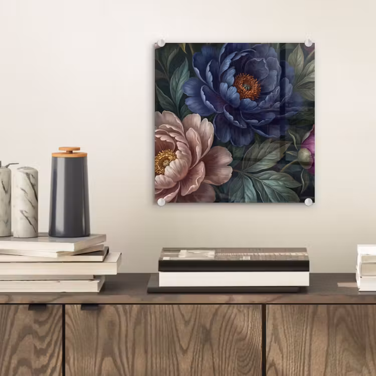 Bloemen - Vlinder - Natuur - Modern - Paars plexiglas 5mm klein -sfeer1