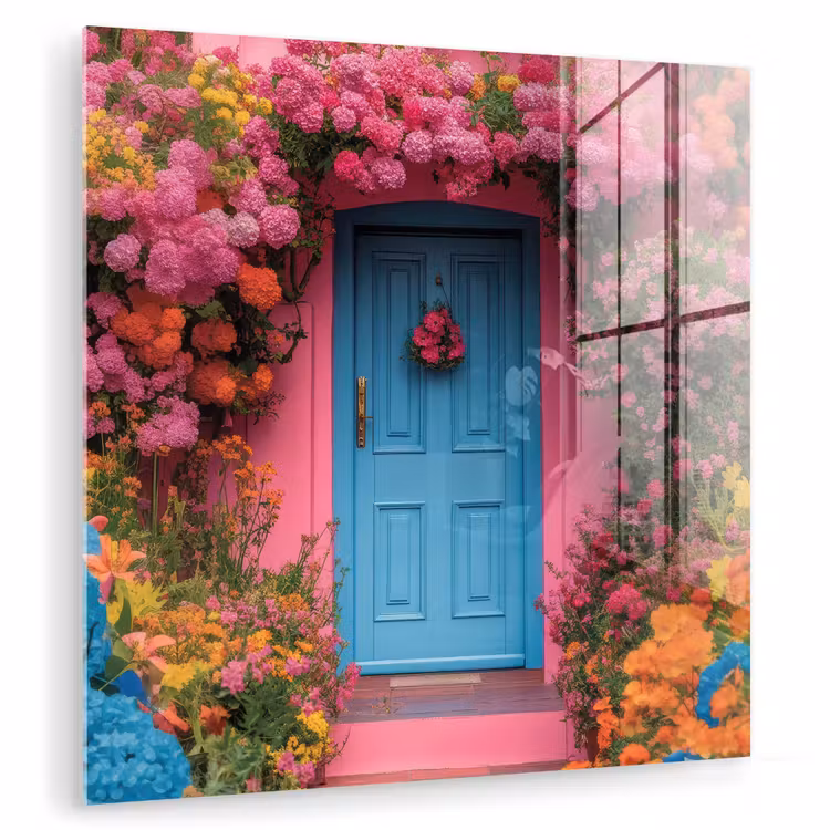 Bloemen - Deur - Roze plexiglas 5mm klein -zzzproduct_nieuw