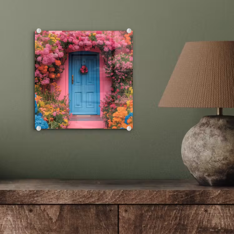 Bloemen - Deur - Roze plexiglas 5mm klein -sfeer3