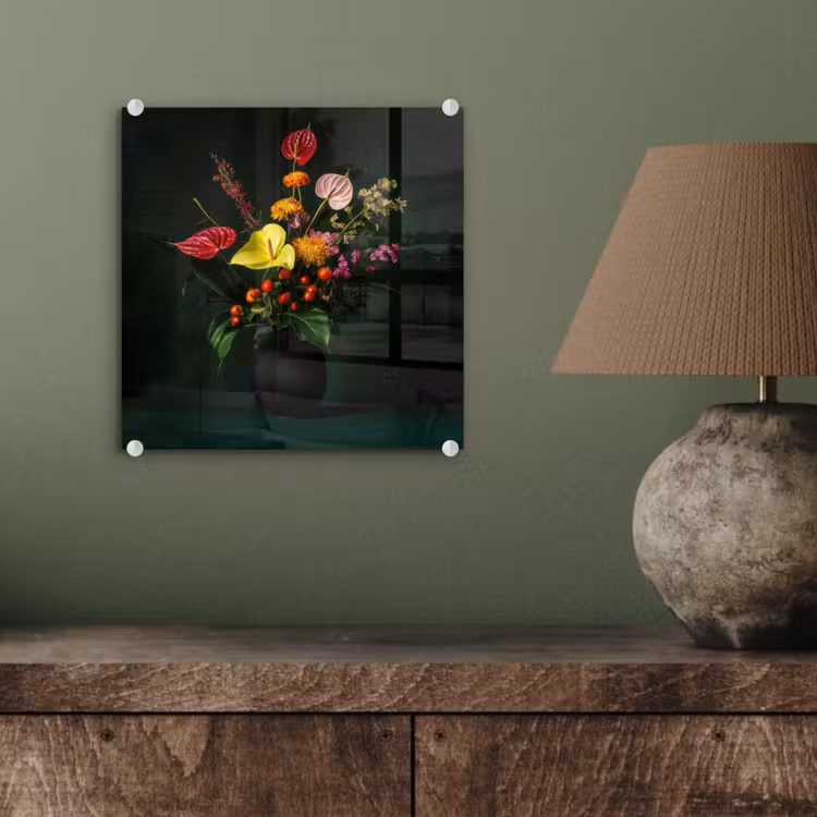 Bloemen - Vaas - Zwart plexiglas 5mm klein -sfeer3