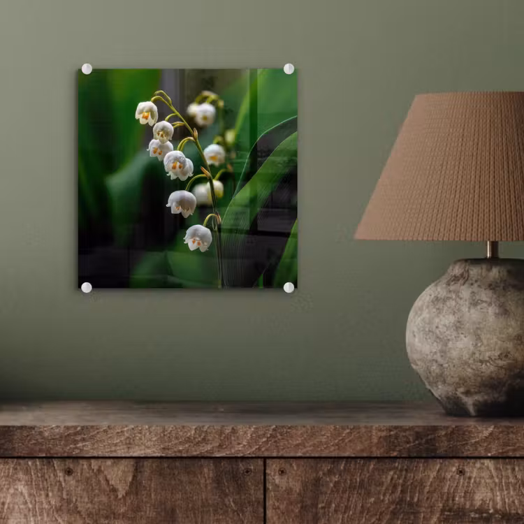 Bloemen - Wit - Bladeren - Lelietjes plexiglas 5mm klein -sfeer3