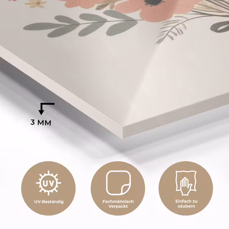 Bloemen - Quote - Beige - Lint plexiglas 5mm klein -wsfeer2_DE