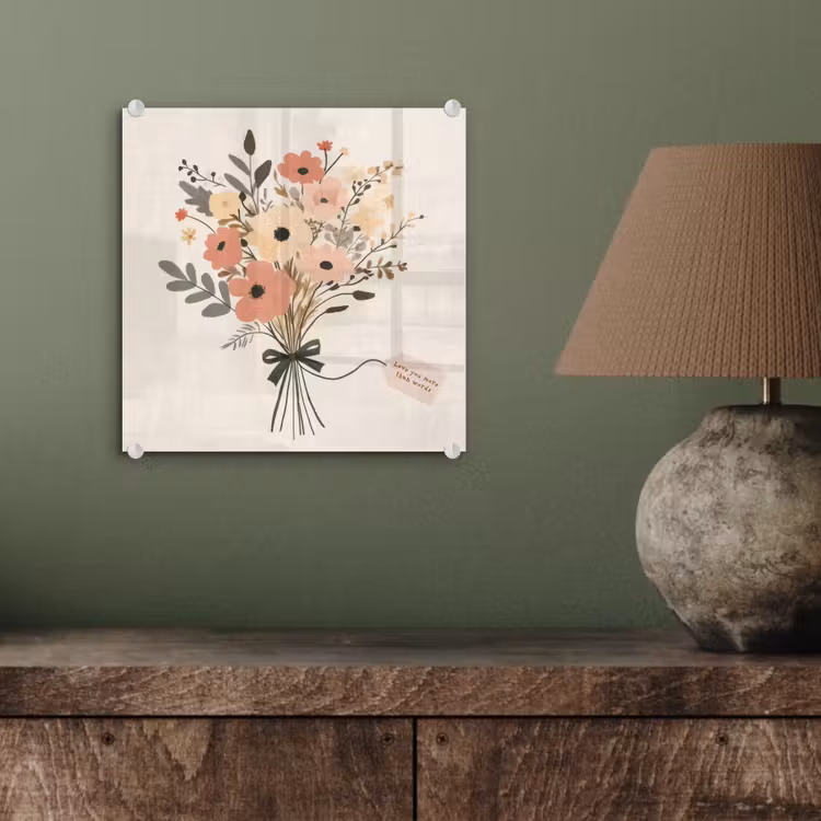 Bloemen - Quote - Beige - Lint plexiglas 5mm klein -sfeer3