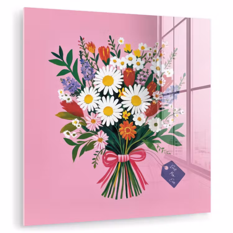 Bloemen - Quote - Kaartje - Kleurrijk plexiglas 5mm klein -zzzproduct_nieuw