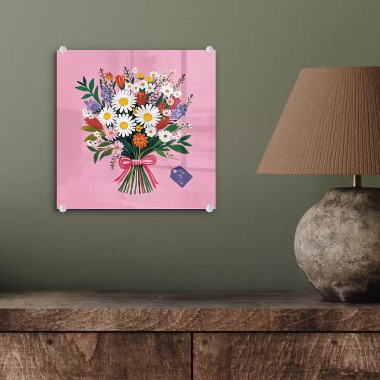 Bloemen - Quote - Kaartje - Kleurrijk plexiglas 5mm klein -sfeer3