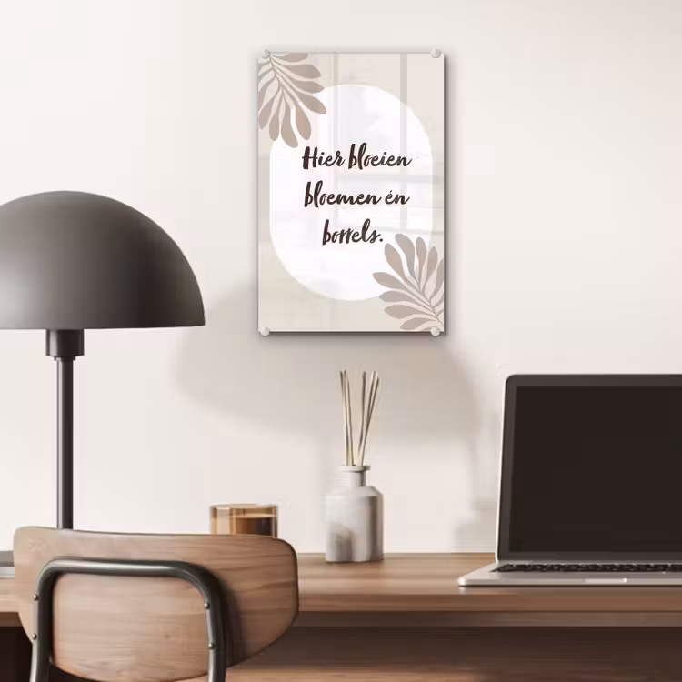 Bloemen - Quote - Zomer - Beige plexiglas 5mm klein -sfeer6