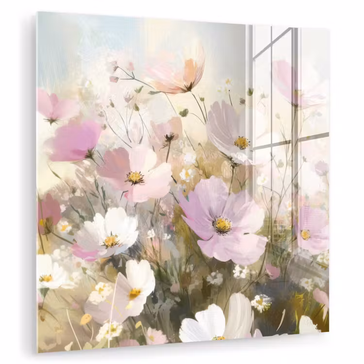 Bloemenveld - Lichte tinten - Geschilderd plexiglas 5mm klein -zzzproduct_nieuw