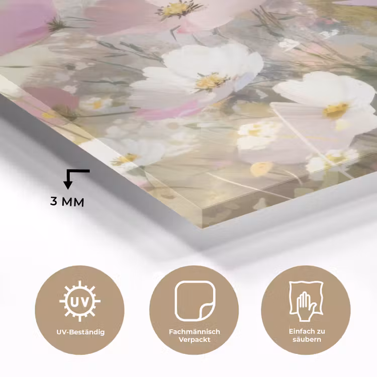 Bloemenveld - Lichte tinten - Geschilderd plexiglas 5mm klein -wsfeer2_DE