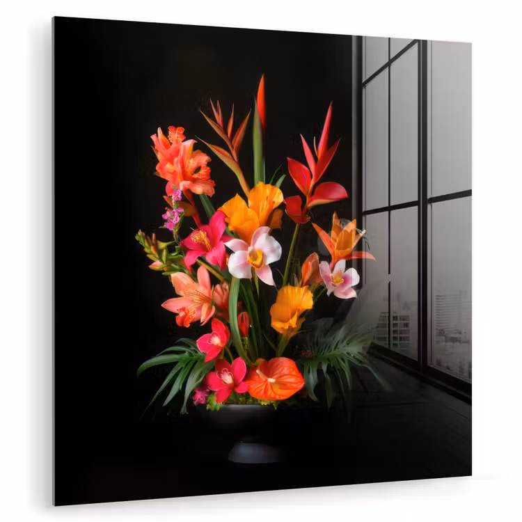 Boeket - Bloemen - Exotisch plexiglas 5mm klein -zzzproduct_nieuw