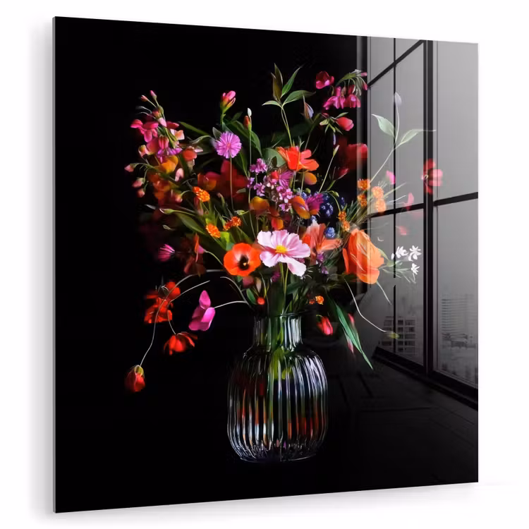 Boeket - Veldbloemen - Vaas plexiglas 5mm klein -zzzproduct_nieuw