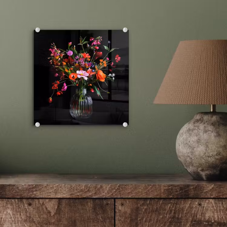 Boeket - Veldbloemen - Vaas plexiglas 5mm klein -sfeer3