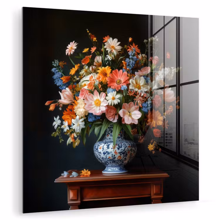 Boeket - Roze - Bloemen - Vaas plexiglas 5mm klein -zzzproduct_nieuw