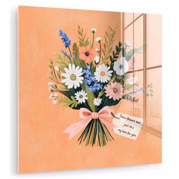 Boeket - Strikje - Quote plexiglas 5mm klein -zzzproduct_nieuw
