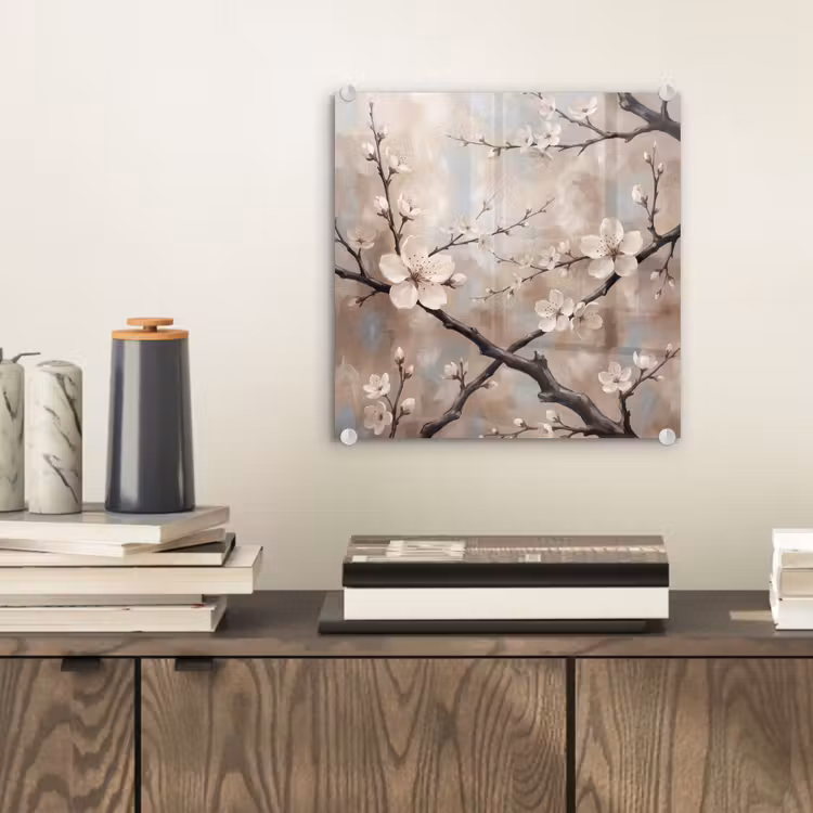 Bloesem - Takken - Schilderij - Beige - Serene plexiglas 5mm klein -sfeer1