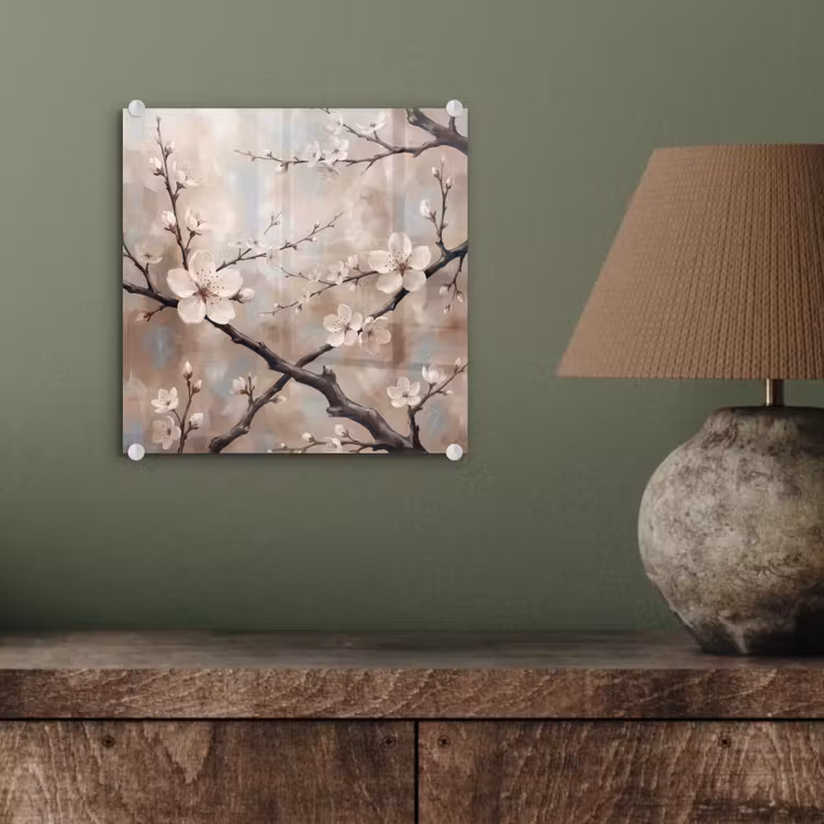 Bloesem - Takken - Schilderij - Beige - Serene plexiglas 5mm klein -sfeer3