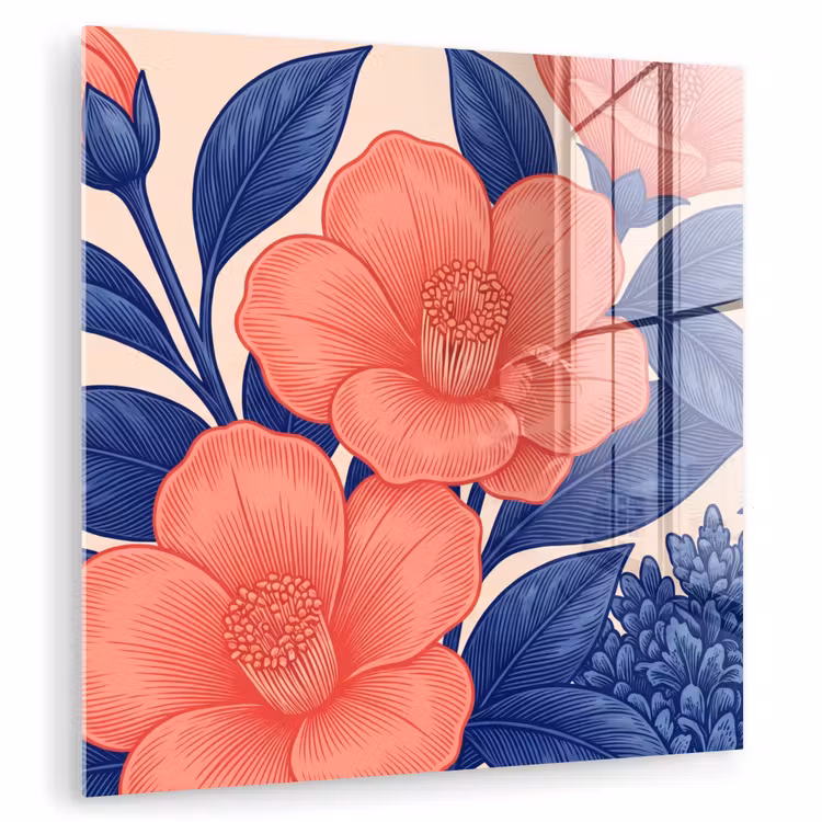 Glasbild - Blüten – Blätter – Botanik - Bloemen - Bladeren - Botanisch plexiglas 5mm klein