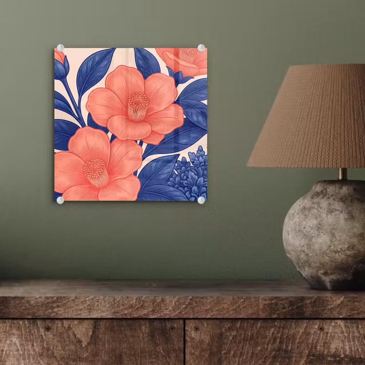 Glasbild - Blüten – Blätter – Botanik - Bloemen - Bladeren - Botanisch plexiglas 5mm klein