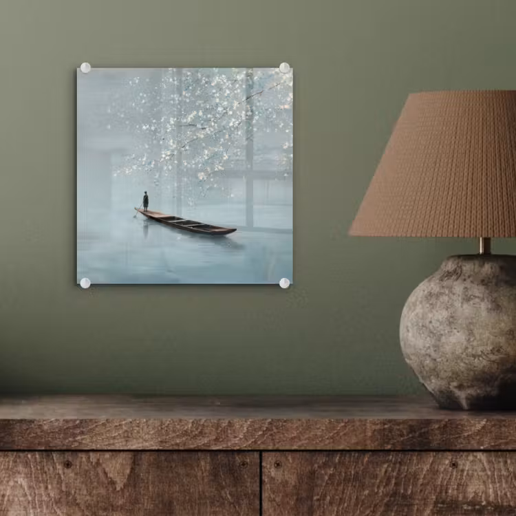Bloesems - Minimalistisch - Wateroppervlak - Boot plexiglas 5mm klein -sfeer3