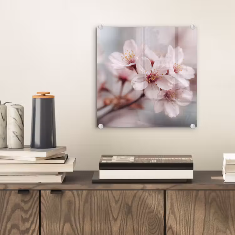 Bloesems - Meeldraden - Geel - Wazig plexiglas 5mm klein -sfeer1