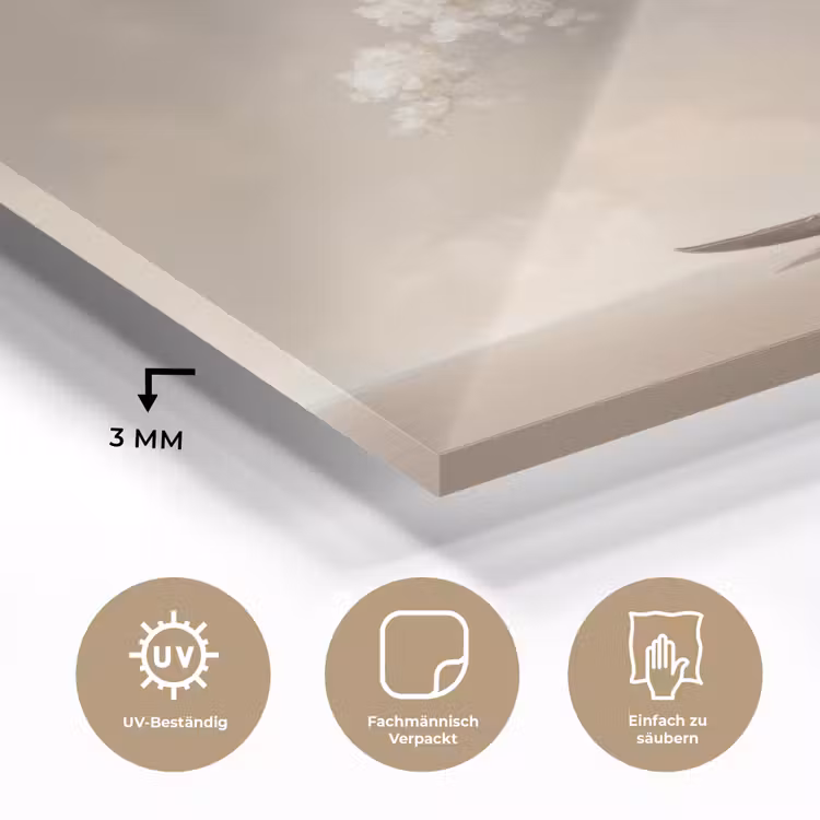 Bloesems - Wit - Boot - Minimalistisch plexiglas 5mm klein -wsfeer2_DE