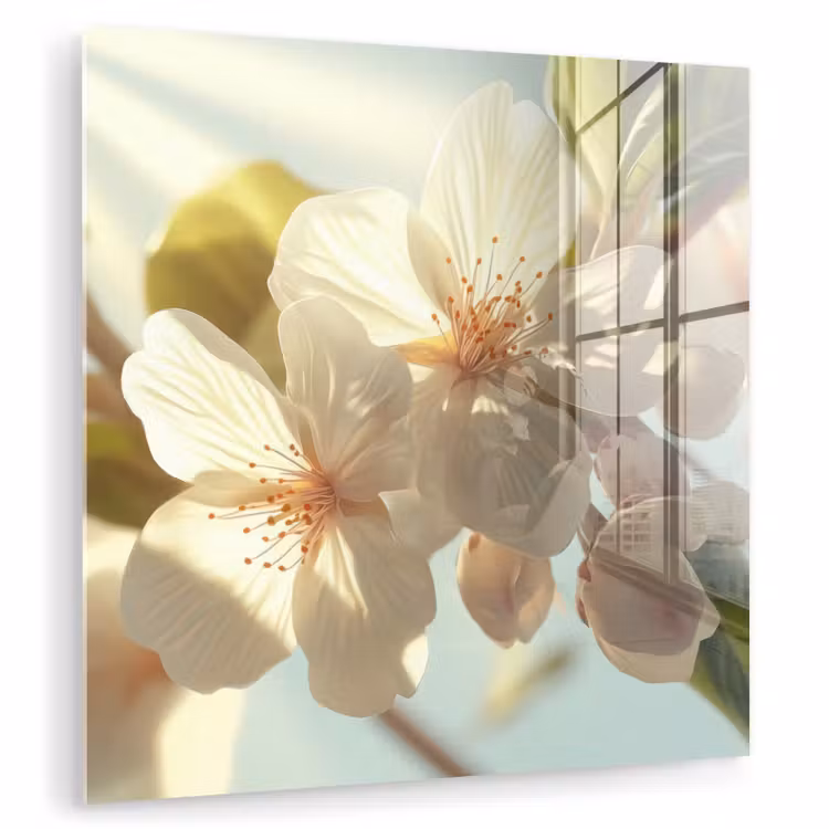 Bloesems - Wit - Zonnestralen - Bloemblaadjes plexiglas 5mm klein -zzzproduct_nieuw