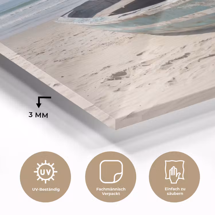 Boot - Zandstrand - Zee plexiglas 5mm klein -wsfeer2_DE