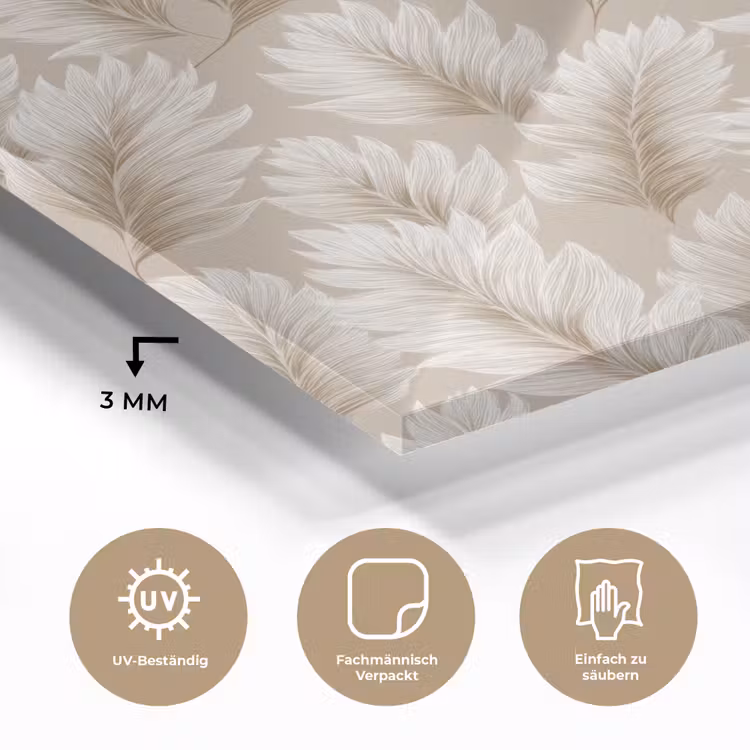 Botanisch - Patroon - Beige plexiglas 5mm klein 11 -wsfeer2_DE