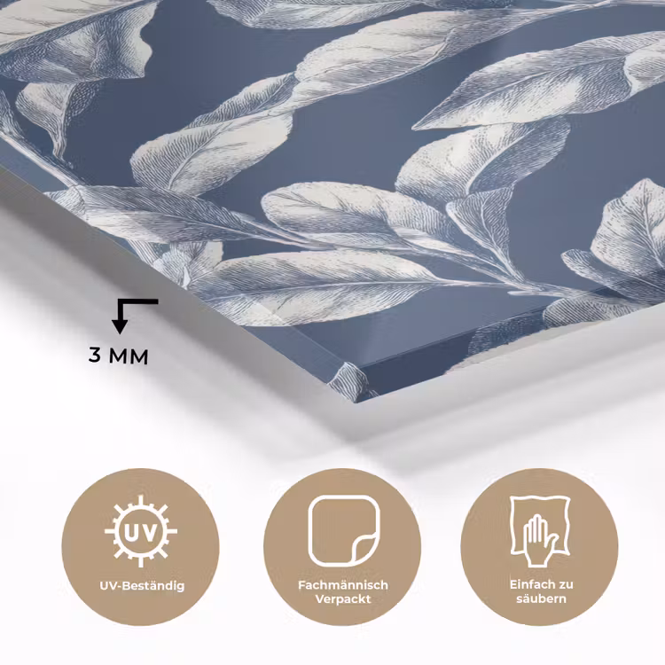 Botanisch - Patroon - Blauw plexiglas 5mm klein 11 -wsfeer2_DE