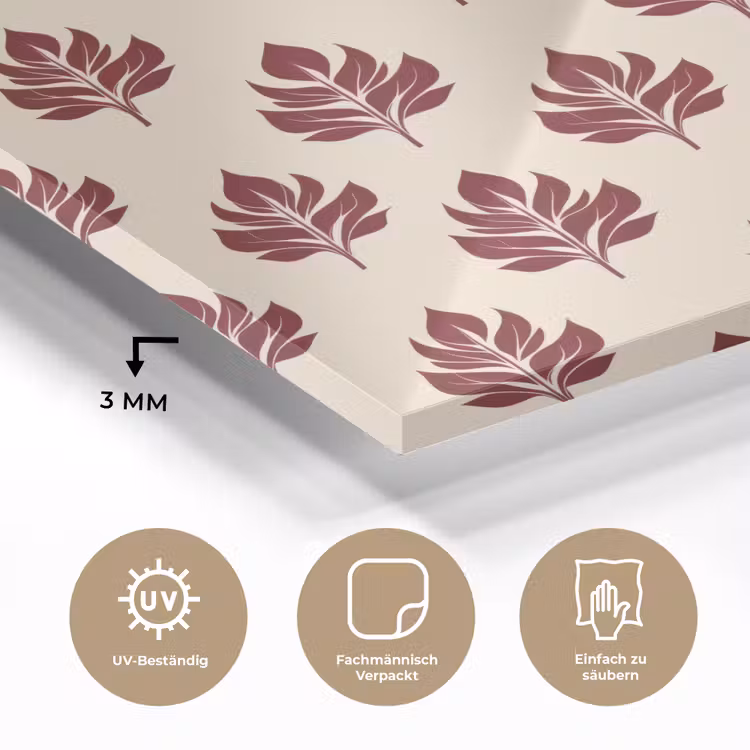 Botanisch - Patroon - Bordeaux plexiglas 5mm klein 11 -wsfeer2_DE