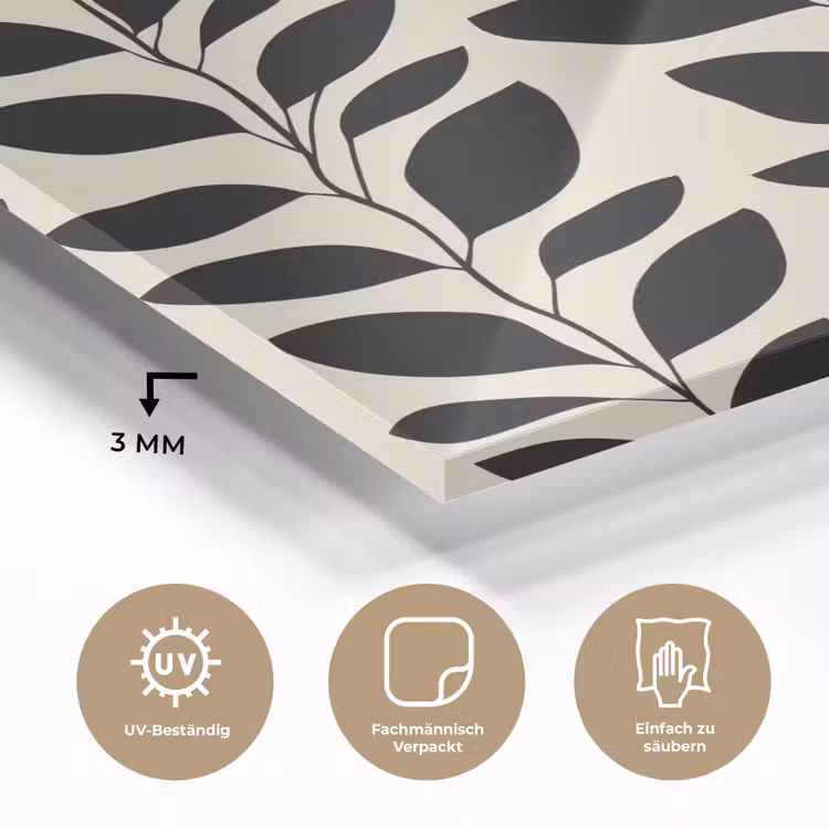 Botanisch - Dessin - Zwart - Beige plexiglas 5mm klein 11 -wsfeer2_DE