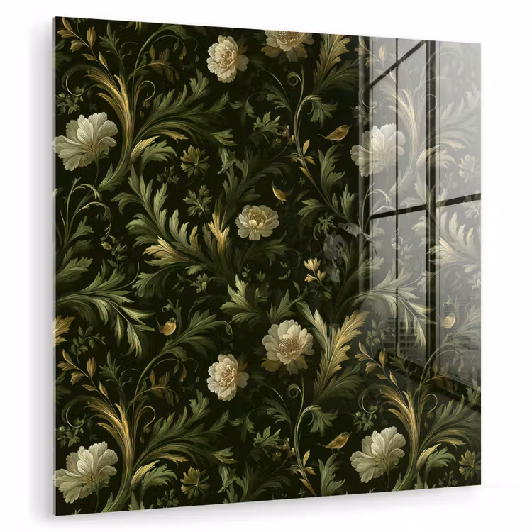 Botanisch - Naadloos - Bloemen plexiglas 5mm klein 11 -zzzproduct_nieuw
