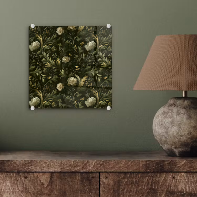 Botanisch - Naadloos - Bloemen plexiglas 5mm klein 11 -sfeer3