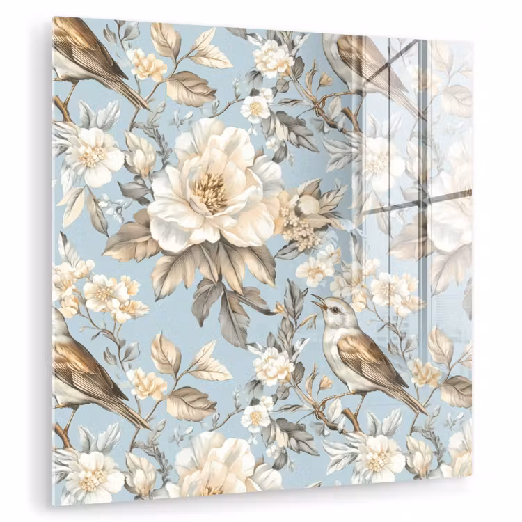 Botanisch - Zangvogel - Blauw plexiglas 5mm klein 11 -zzzproduct_nieuw