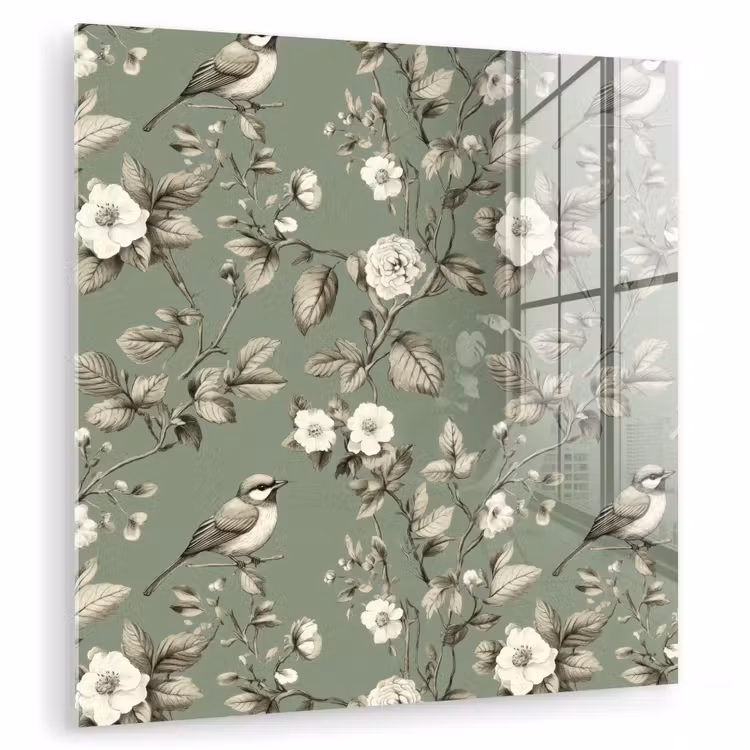 Botanisch - Vogels - Groen plexiglas 5mm klein 11 -zzzproduct_nieuw