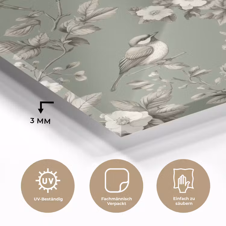 Botanisch - Vogels - Groen plexiglas 5mm klein 11 -wsfeer2_DE
