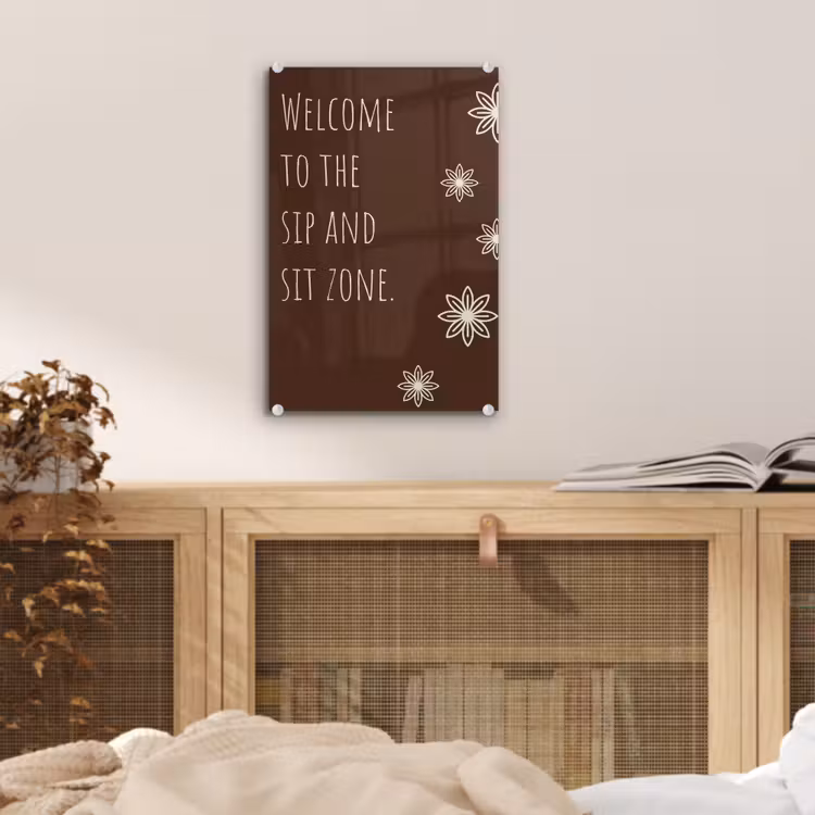 Bruin - Quote - Bloemen - Zomer plexiglas 5mm klein -sfeer4