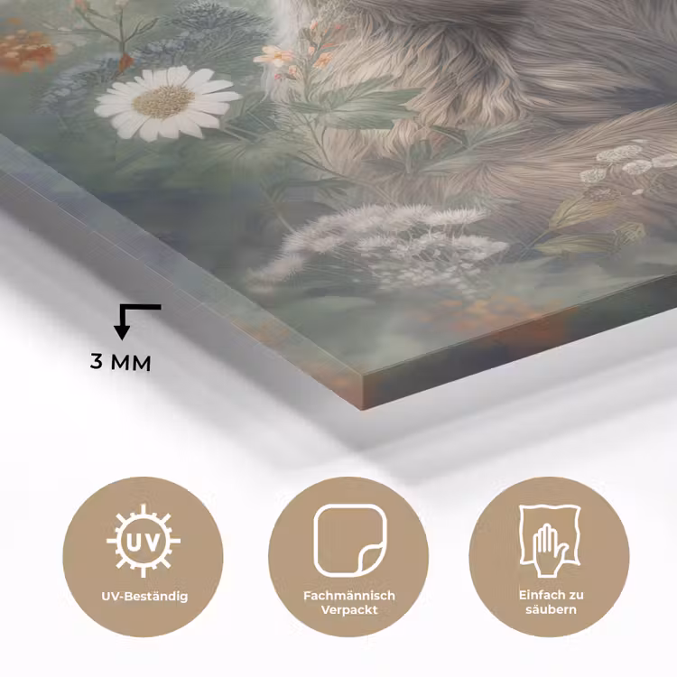 Bruine beer - Wilde dieren - Bloemen - Planten plexiglas 5mm klein -wsfeer2_DE