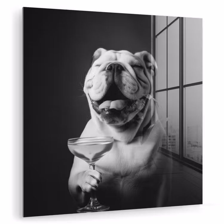 Buldog - Hond - Glas plexiglas 5mm klein -zzzproduct_nieuw