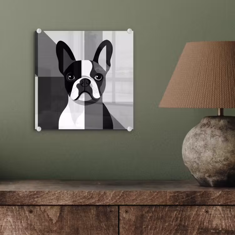 Buldog - Zwart - Abstract - Vlakken plexiglas 5mm klein -sfeer3