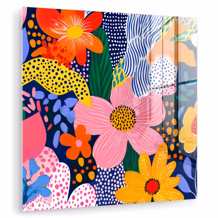 Kleurrijk - Bloemen - Abstract - Stippen plexiglas 5mm klein -zzzproduct_nieuw