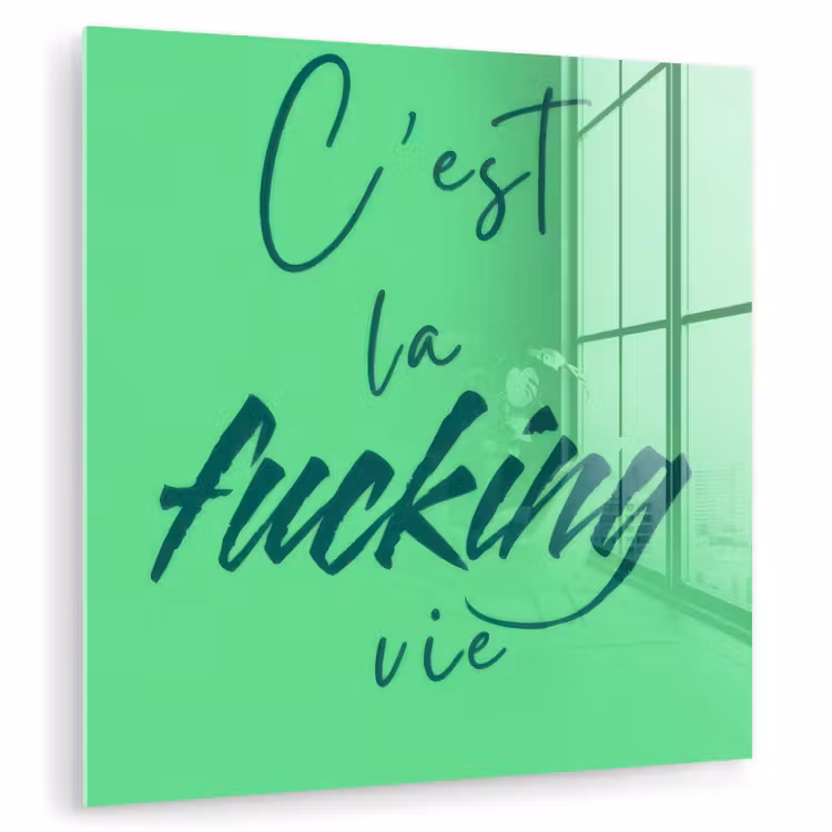 c'est la fucking vie - Groen - Penseelstijl plexiglas 5mm klein -zzzproduct_nieuw