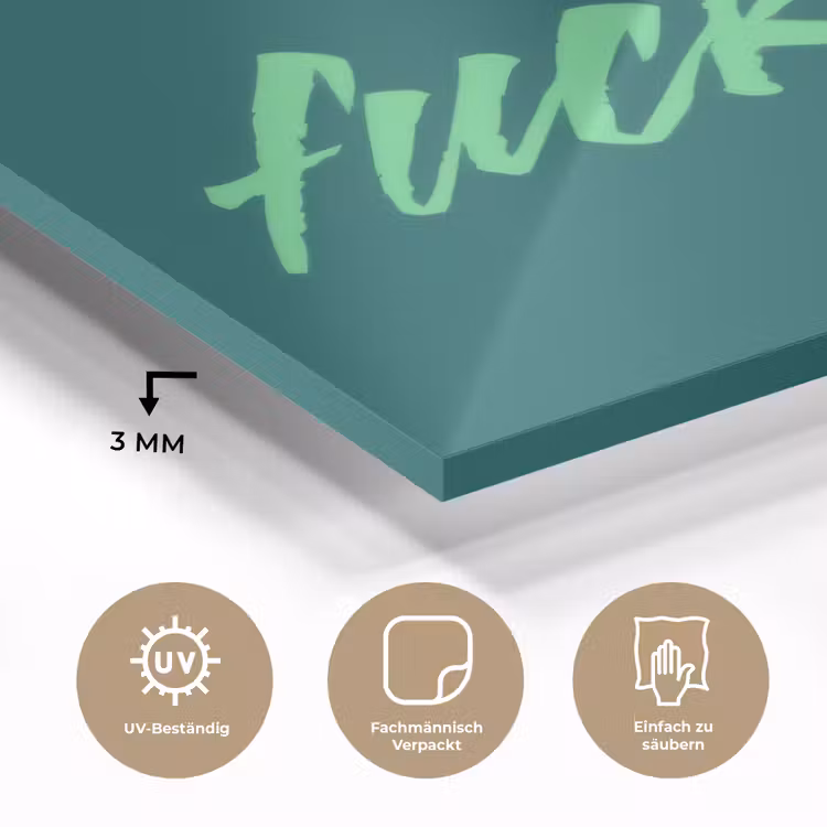 c'est la fucking vie - Groen - Handgeschreven plexiglas 5mm klein -wsfeer2_DE