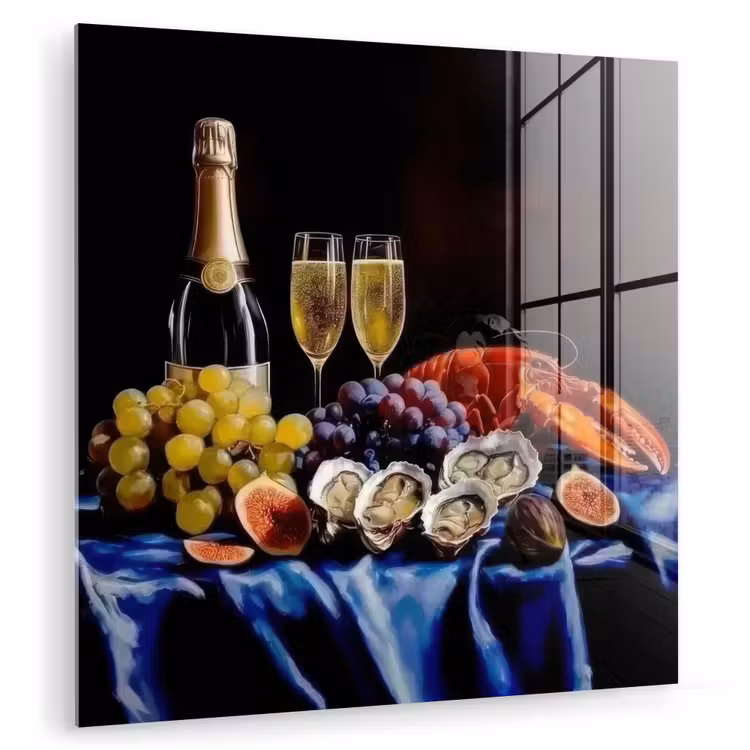 Champagne - Luxe - Oesters plexiglas 5mm klein -zzzproduct_nieuw