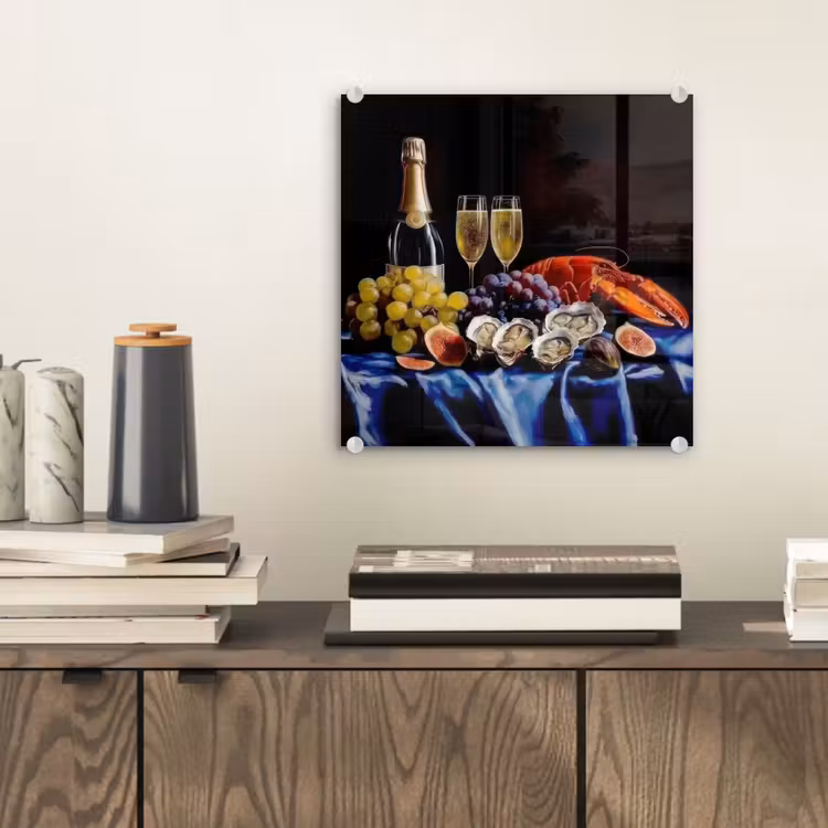 Champagne - Luxe - Oesters plexiglas 5mm klein -sfeer1
